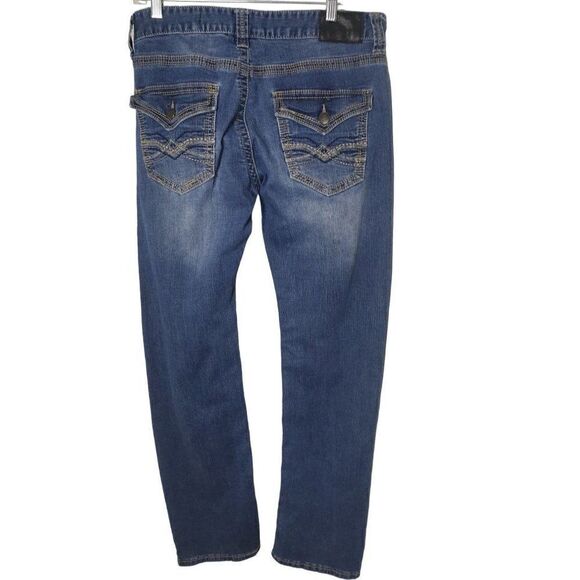 Seven7 Men's 32" Premium Denim Jeans Straight Leg Embroidered 32x34 - Picture 2 of 8